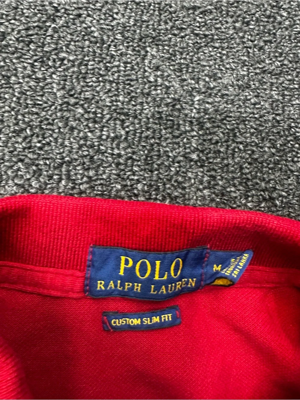 Polo Ralph Lauren Big Pony Short Sleeve Medium Custom Slim Fit Red Gold Crest